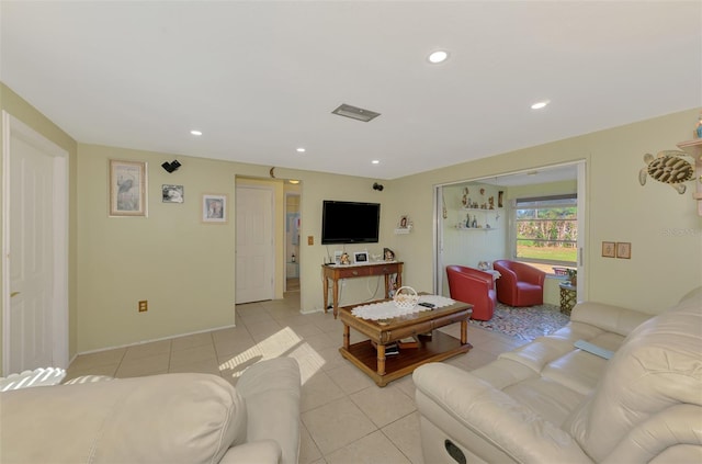 view of tiled living room