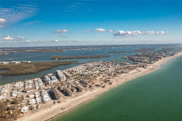2255 N Beach Rd Unit 13, Englewood, FL 34223 - aerial view featuring a water view and a beach view
