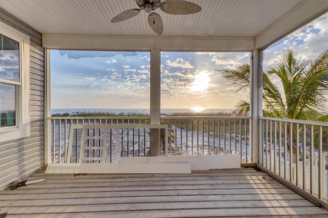 7430 Palm Island Dr Unit 3813, Placida, FL 33946 - deck at dusk with ceiling fan