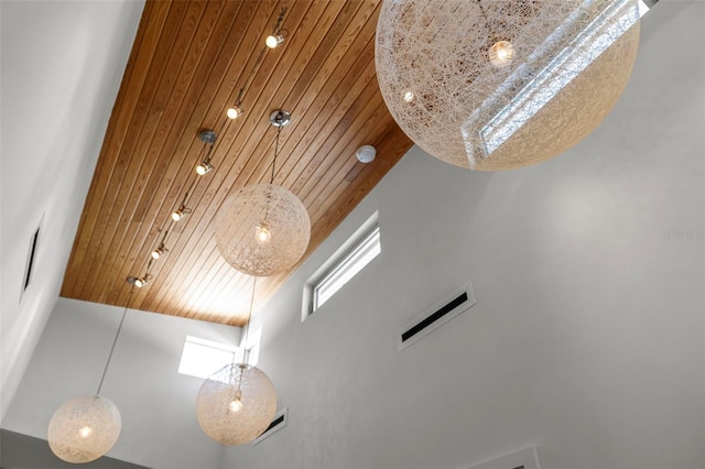 room details with wood ceiling