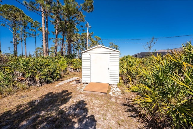 view of shed