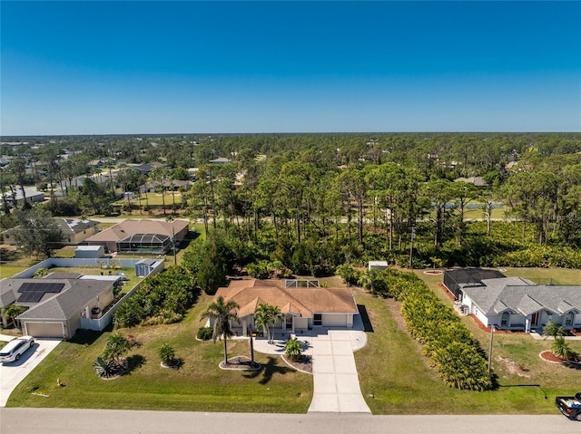 bird's eye view with a residential view