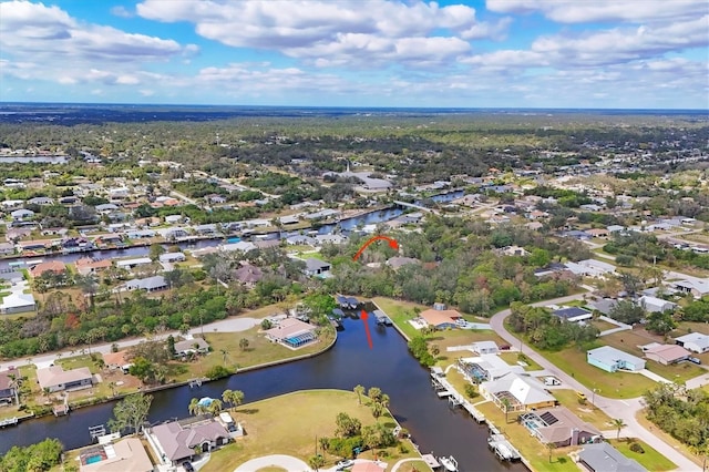 4050 Rock Creek Dr, Port Charlotte, FL 33948 - bird's eye view with a residential view and a water view
