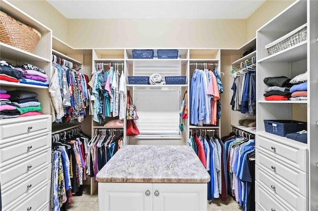 view of walk in closet