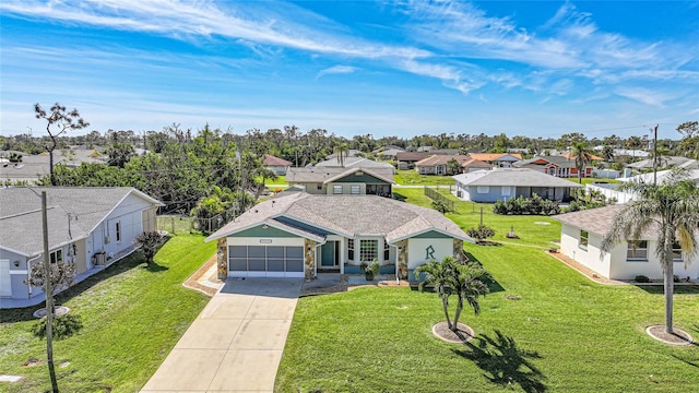 bird's eye view with a residential view