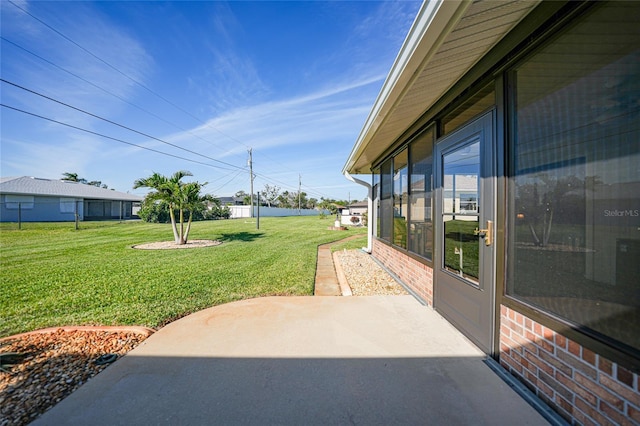 view of yard with a patio