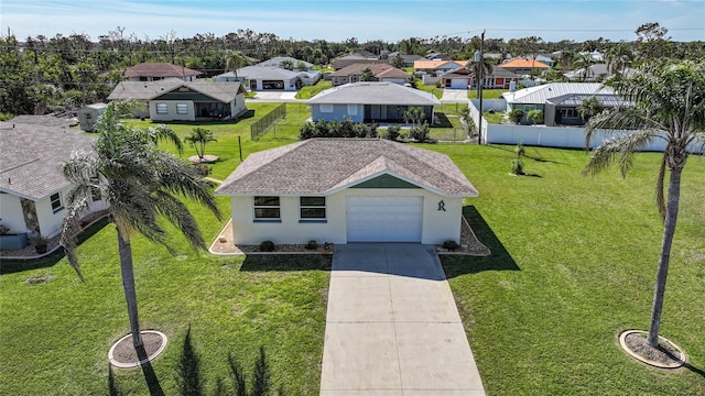 aerial view with a residential view