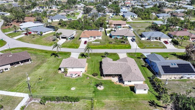 birds eye view of property with a residential view