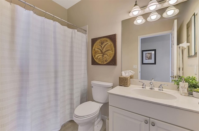 full bathroom with vanity and toilet