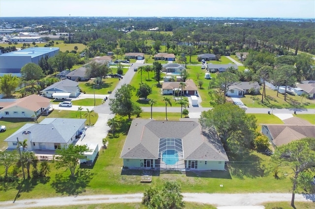 aerial view featuring a residential view