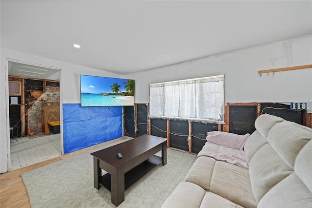 living area with wood finished floors