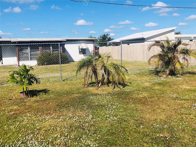 view of yard with fence