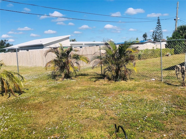 view of yard with fence