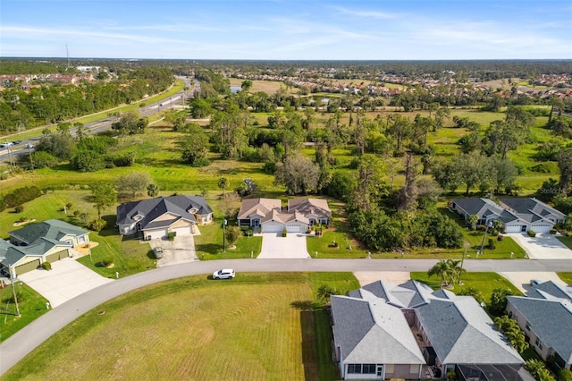 bird's eye view with a residential view