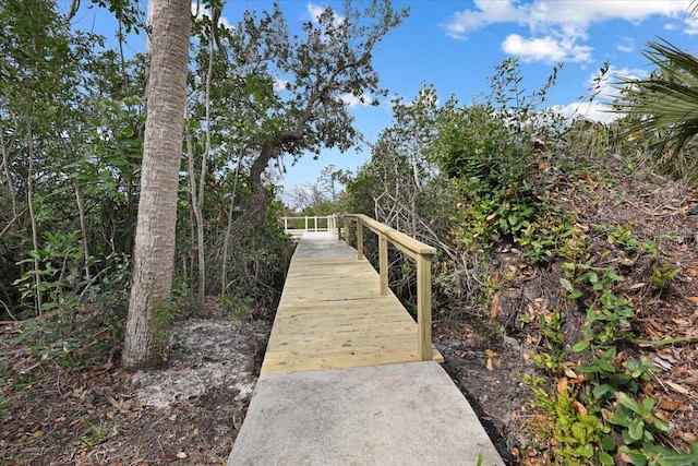 view of dock area