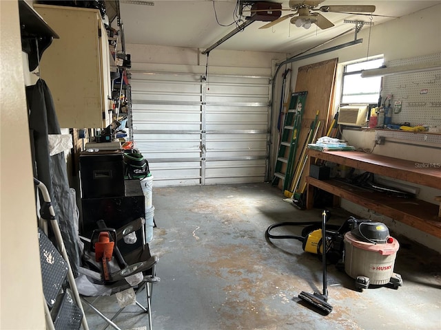 garage with cooling unit