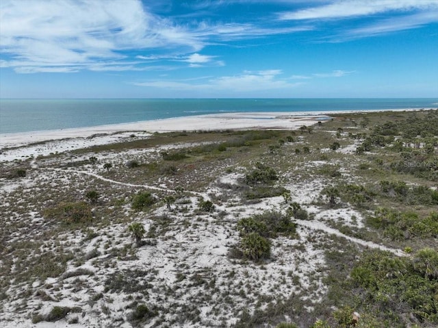 property view of water featuring a view of the beach