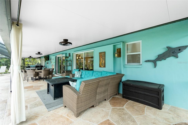 view of patio with outdoor dining space and an outdoor hangout area