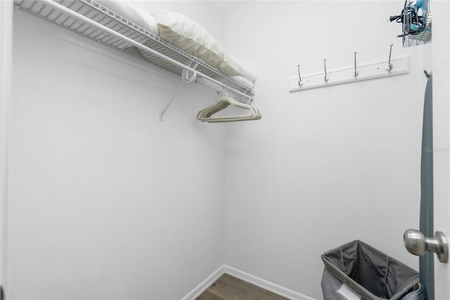 spacious closet with wood finished floors