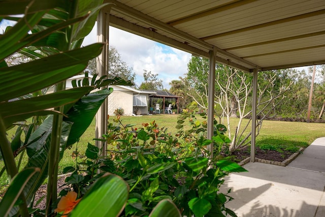 view of yard featuring a patio