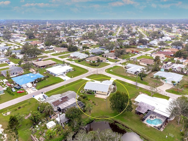 aerial view with a residential view