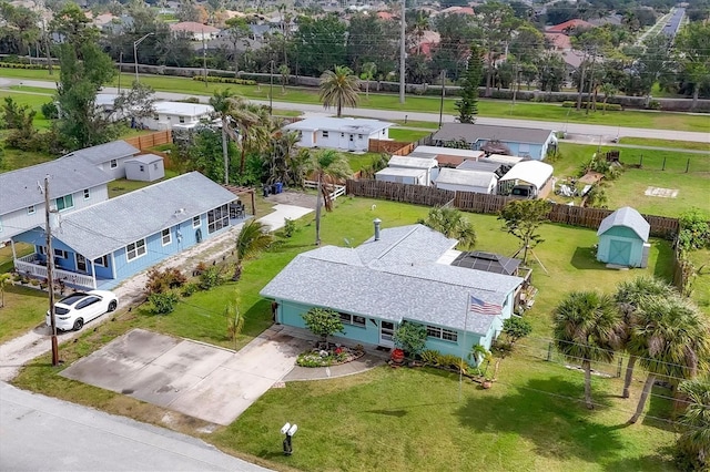 aerial view with a residential view