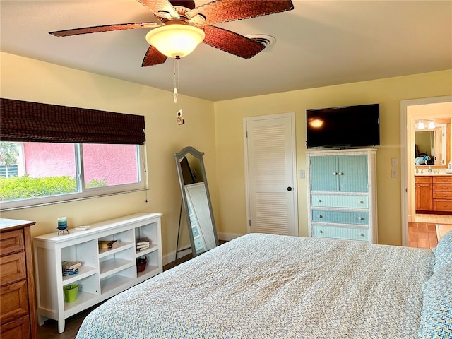 bedroom with a ceiling fan