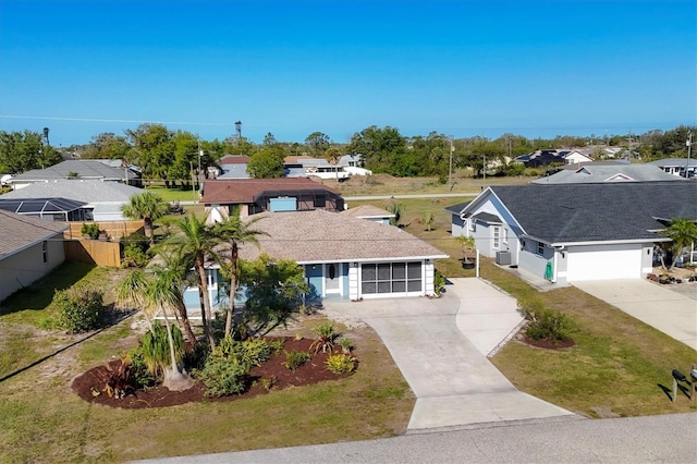 aerial view featuring a residential view