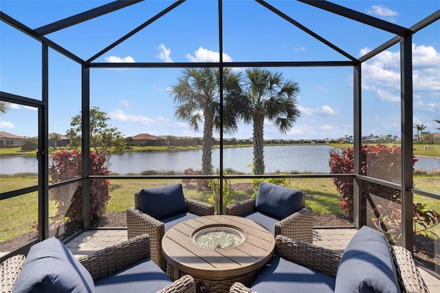 13137 Oriago St, Venice, FL 34293 - sunroom / solarium featuring a water view