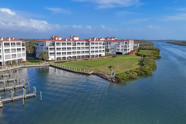 water view with a dock