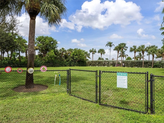 view of yard featuring a gate and fence