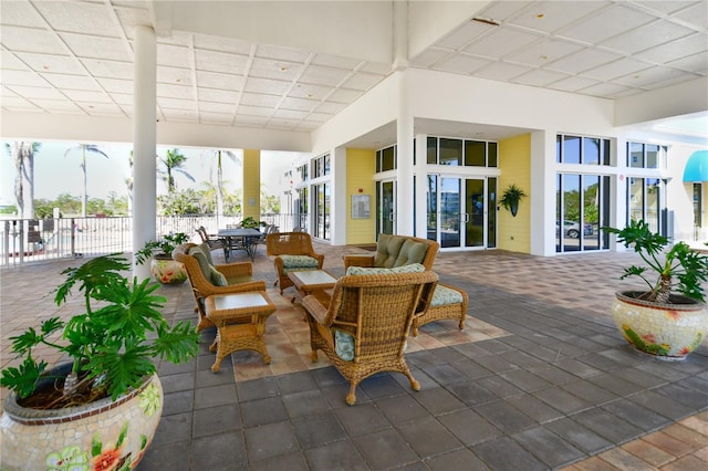 view of patio / terrace featuring outdoor dining space and fence