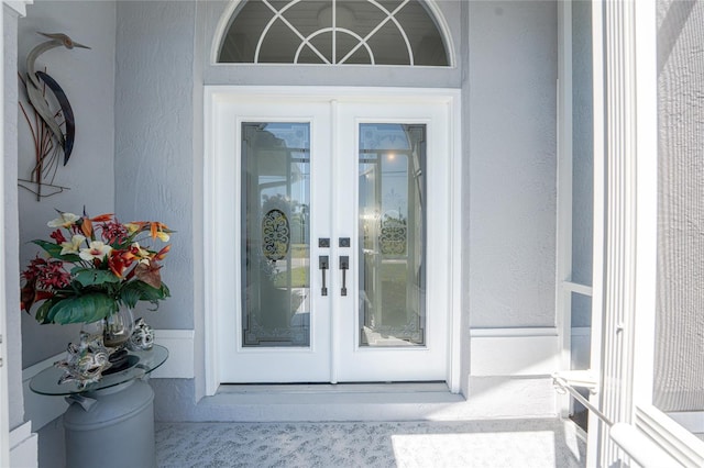 entrance to property with french doors