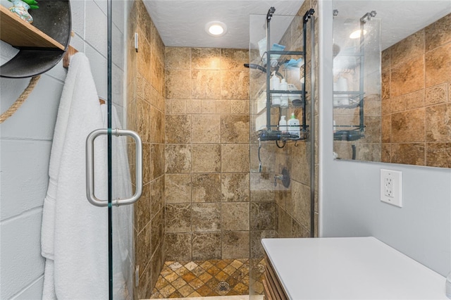 full bathroom featuring a stall shower