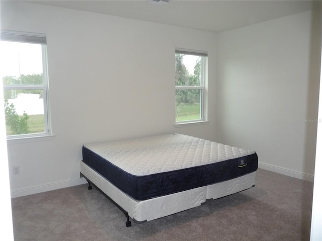 bedroom featuring carpet floors and baseboards