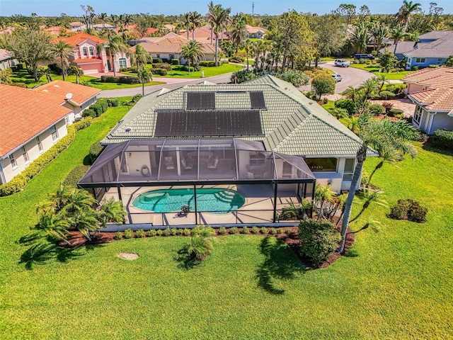 aerial view with a residential view