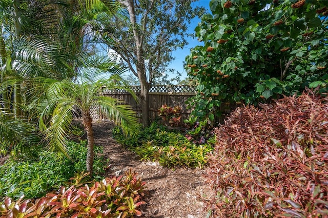 view of yard featuring fence