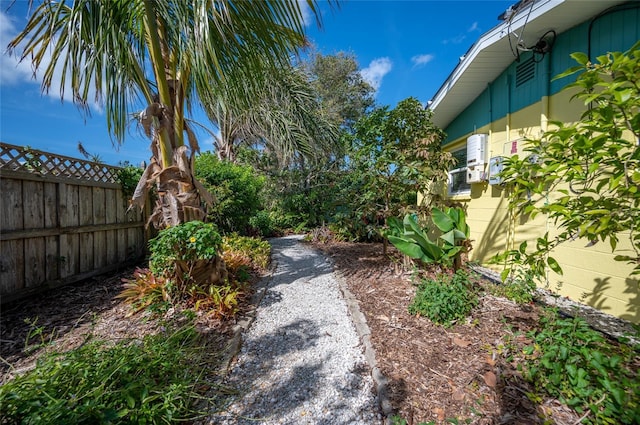 view of yard with fence