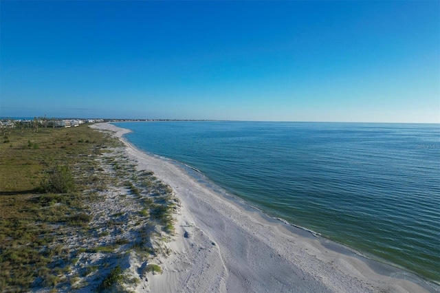 property view of water with a beach view