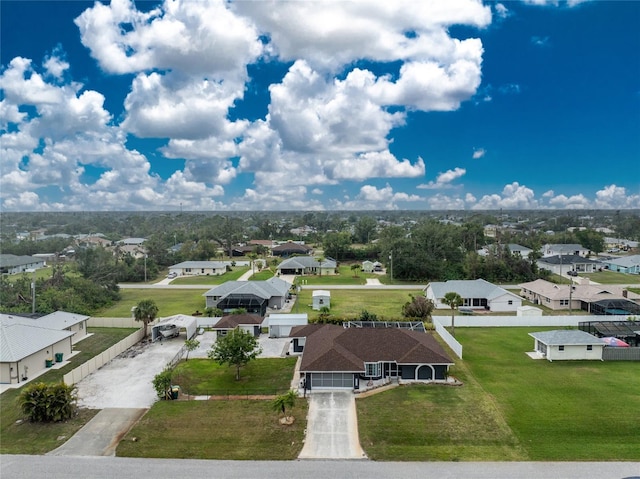 bird's eye view with a residential view