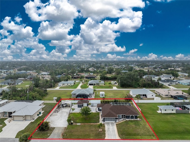 aerial view with a residential view