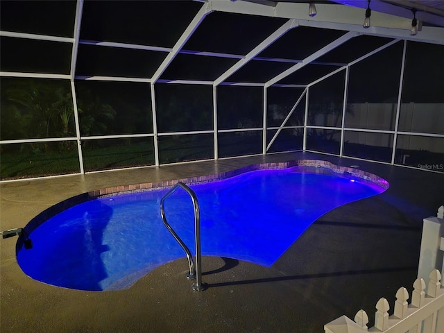 pool with glass enclosure