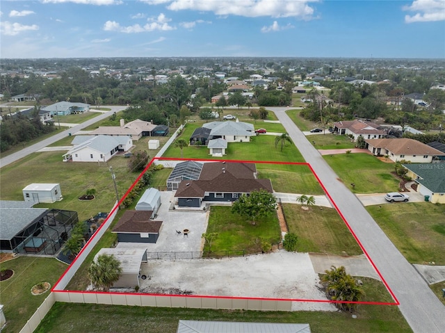 aerial view with a residential view