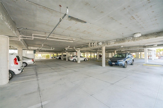 view of parking garage