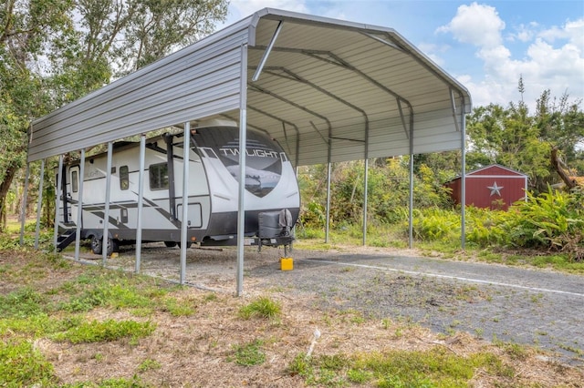 view of car parking with a carport