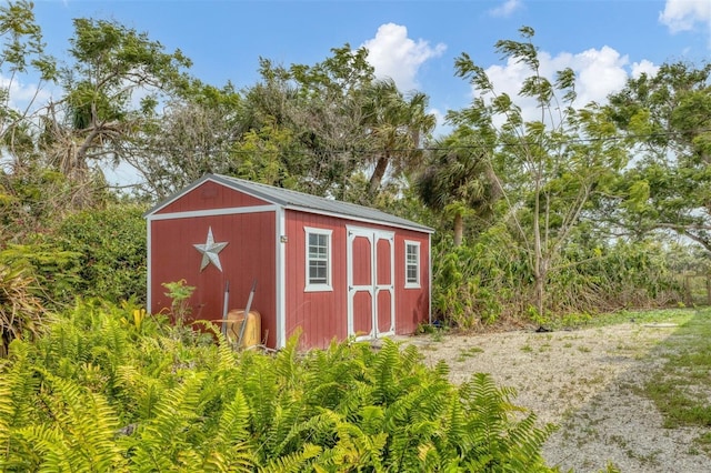 view of shed