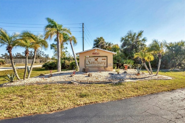 view of community sign