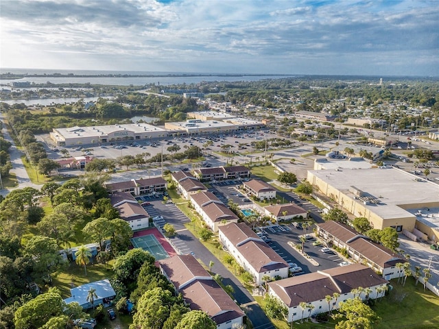 birds eye view of property with a residential view