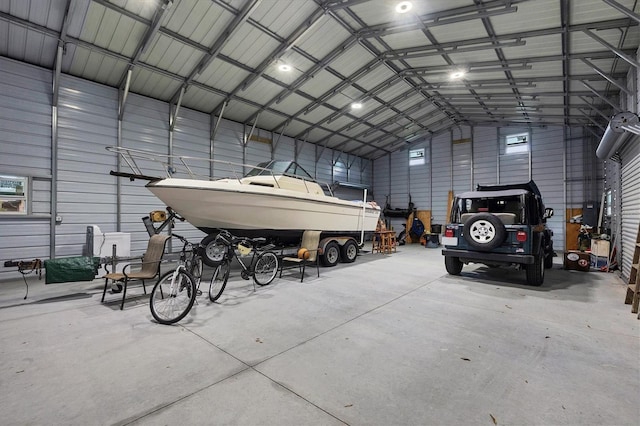 garage featuring metal wall