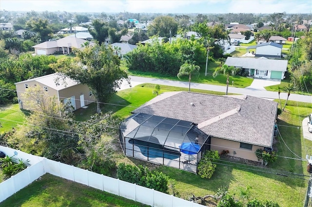 drone / aerial view with a residential view